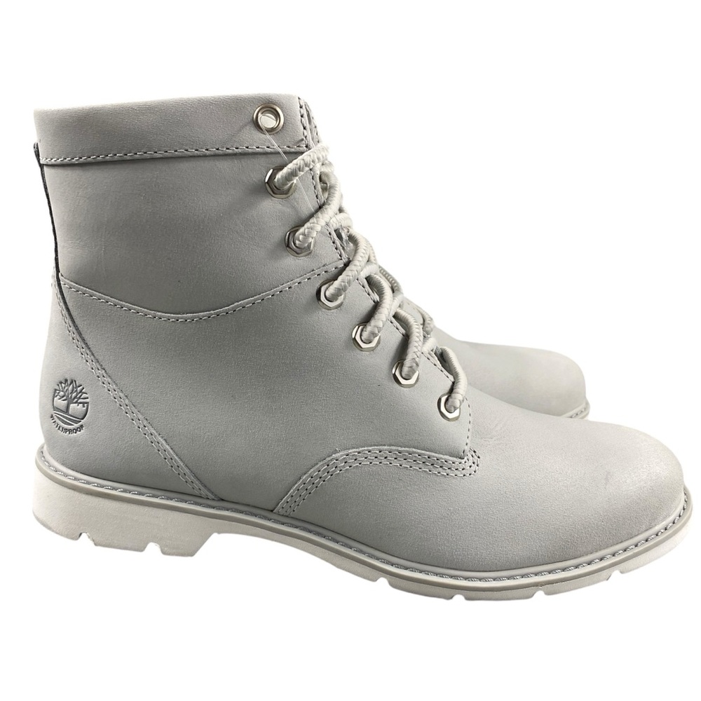 NEW Timberland Booties Shoes Womens 7.5 Gray Leather Lace Up Medium‎ (B,M)